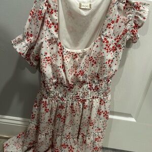 Altar'd State Red and White Floral Dress